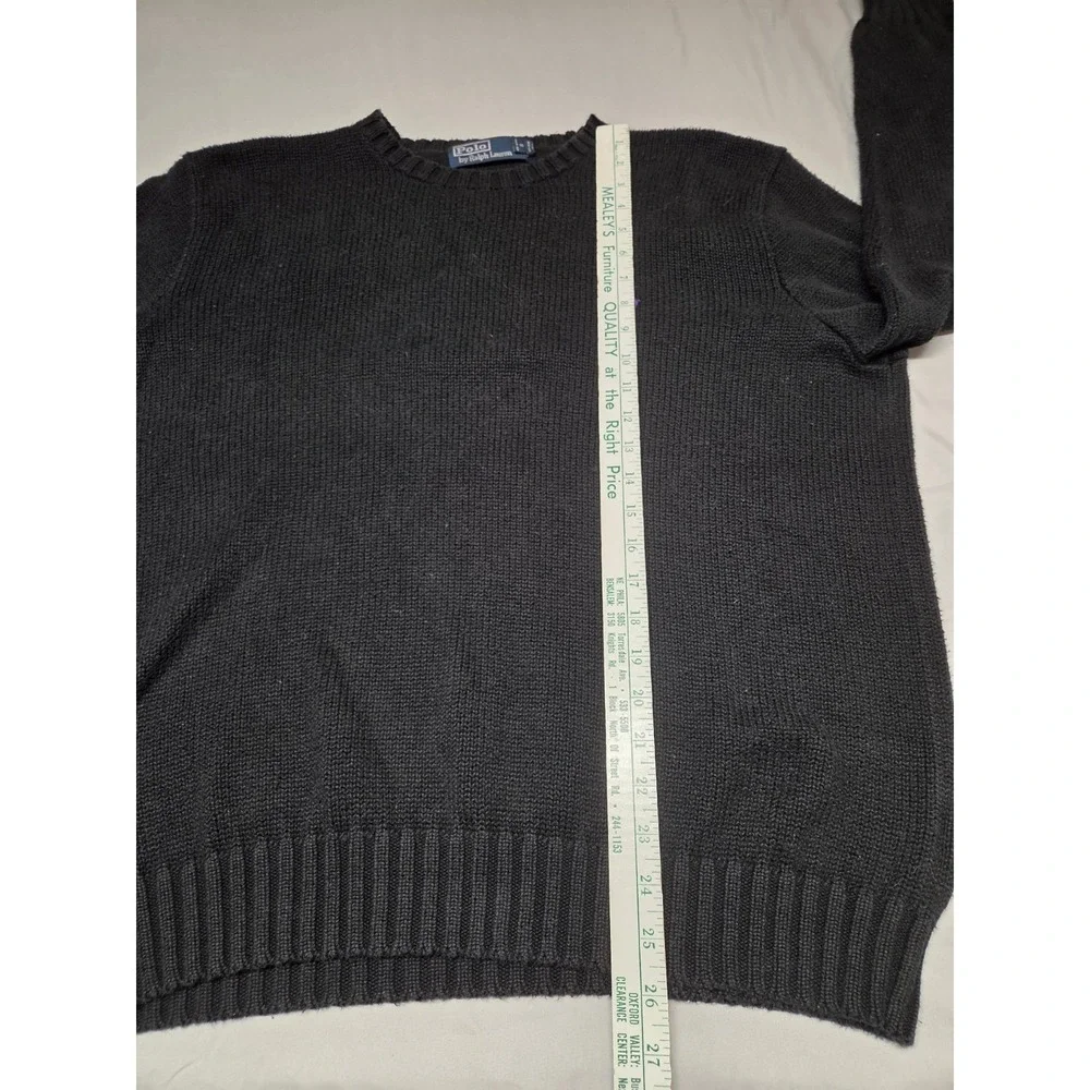 VTG Polo Ralph Lauren 100% Cotton Black Pullover Sweater Men's L